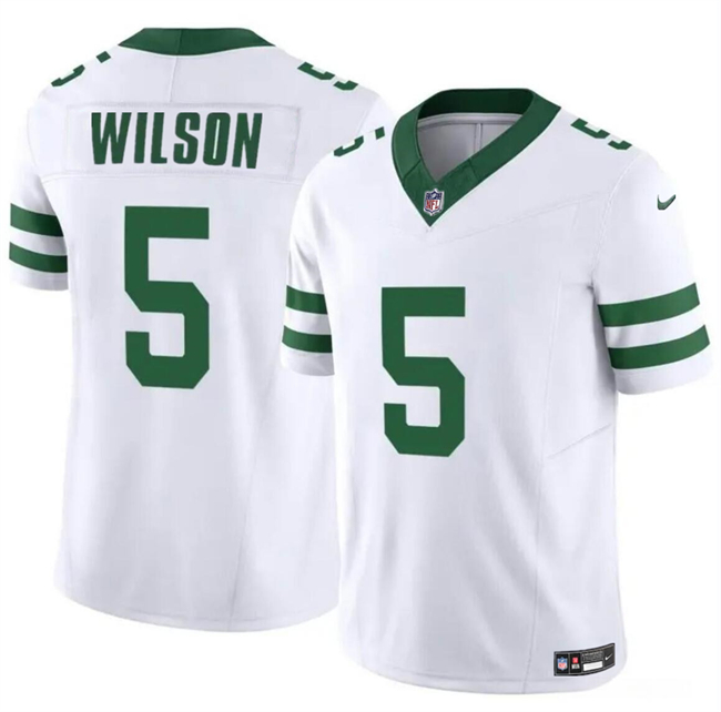 Youth New York Jets #5 Garrett Wilson White 2023 F.U.S.E Throwback Limited Stitched Jersey